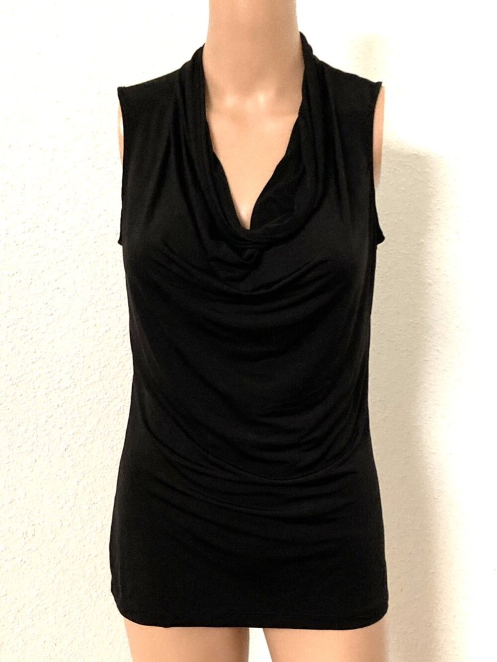 Worthington Women's S Black Sleeveless Cowl Neck Top Blouse